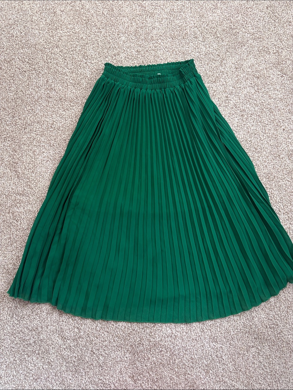 Source Unknown Emerald Green Pleated A-Line Skirt